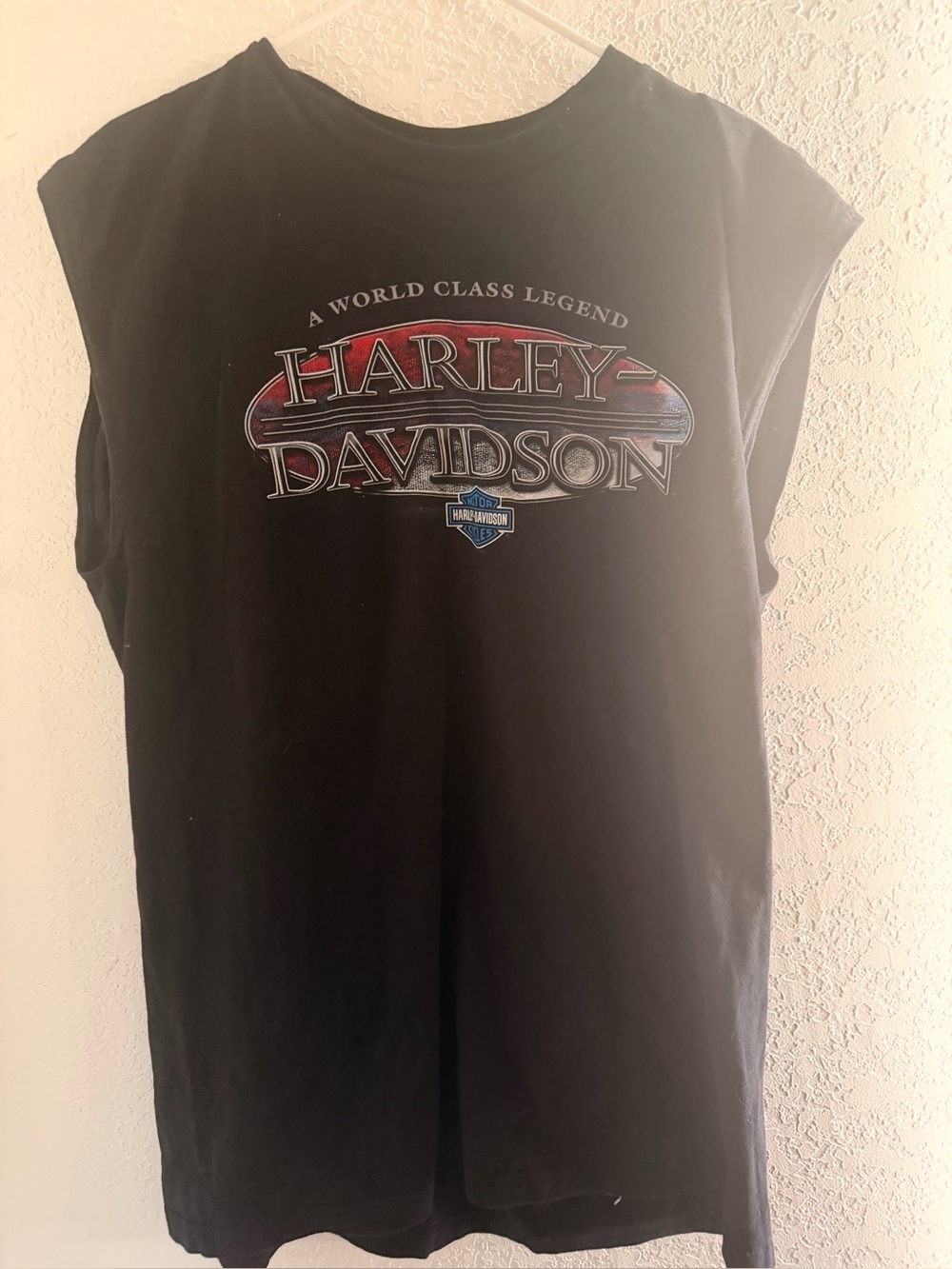 Harley-Davidson Black Sleeveless Logo Tank with Red Accent